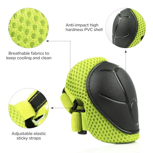 Image of DaCool Kids Protective Gear Set Helmet Knee Pads Elbow Pads Wrist Guards 7 in 1 Set with Adjustable Strap for 3~8yrs Boys Girls Toddler Children Rollerblading Skating Skateboard Cycling Outdoor Sports