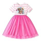 L.O.L. Surprise! Girls Dress Summer Ruffle Short Sleeve Tutu Mesh Casual Birthday Party Dresses Pink 11-12 Years