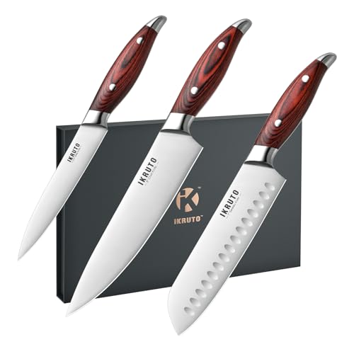 3-Piece Kitchen Knife Set &ndash; Includes Ultra-Sharp Chef Knife, High Carbon Stainless Steel Blades...