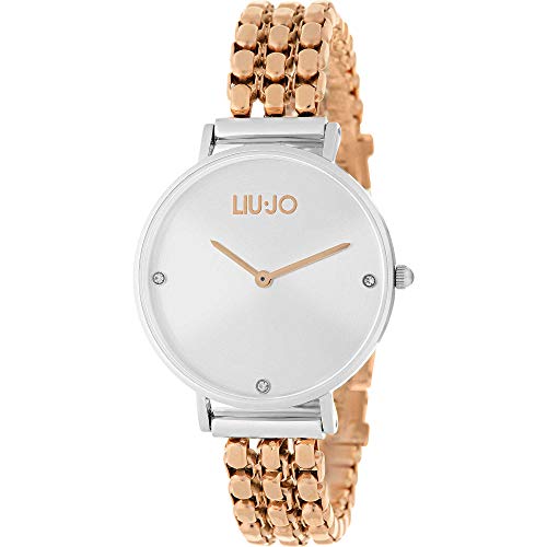 Montre à quartz femme Liu Jo TLJ1389 bracelet acier inoxydable argenté or rose 8056156024294