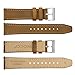 WOCCI 20mm Elite Watch Band, Top Grain Leather, Quick Release, Silver Buckle (Sand)
