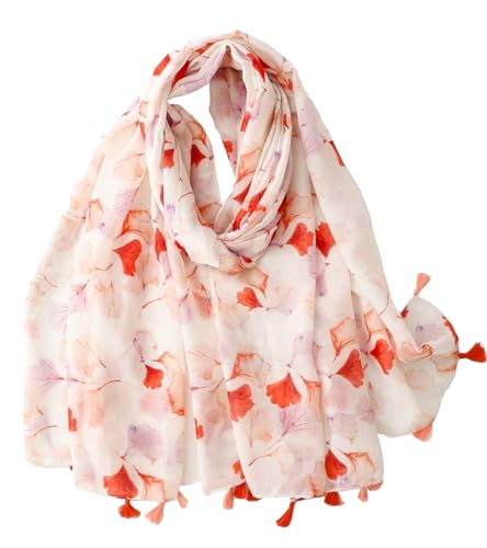 Travel Boho Scarf for Women Casual Lightweight Fashion Multicolor Shawl Wraps with Fringed Beads