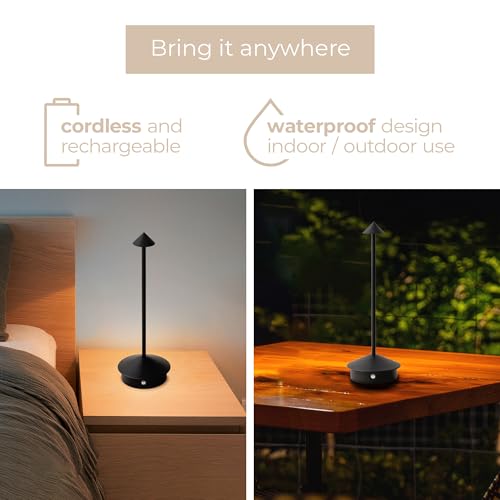 Lampe de bureau LED design noir mat rechargeable haute qualité