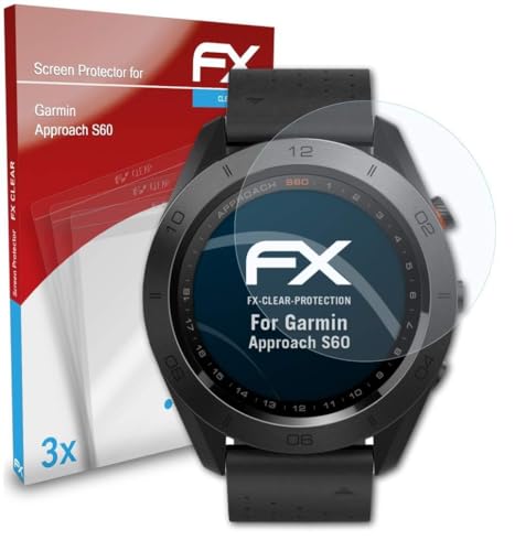 atFoliX Screen Protection Film compatible with Garmin Approach S60 Screen Protector, ultra-clear FX Protective Film (3X)