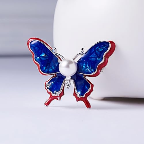 Image of Rhinestone Brooch Pins for Women, Vintage Crystal Enamel Brooches, American Flag Pin Patriotic Lapel Pins Gift for Suit Clothes Bag Accessories