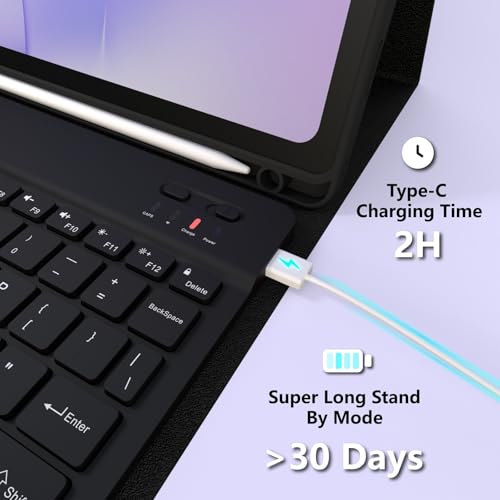 Clavier Bluetooth amovible et souris pour Samsung Galaxy Tab A9 Plus