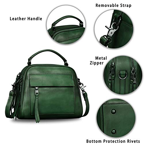 Image of Genuine Leather Purses and Handbags for Women Shoulder Bag Vintage Handmade Real Leather Crossbody Satchel Purse with Strap