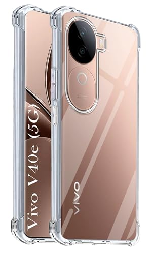 Image of Jkobi Shockproof Crystal-Clear Back Cover for Vivo V40e (Anti Yellow Case | Drop & Camera Protection | Hard Polycarbonate)