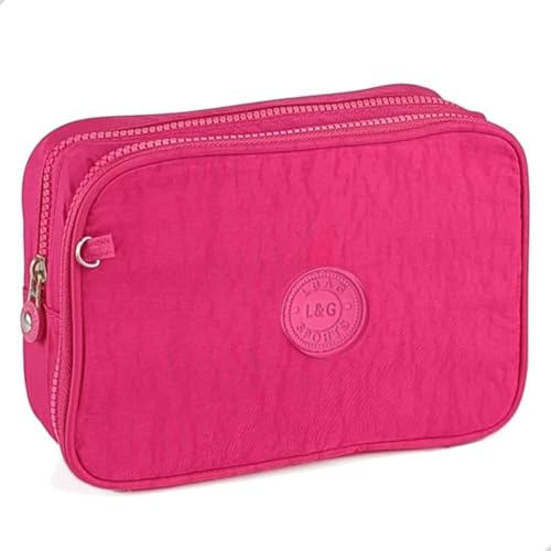 Estojo Escolar Feminino Box Jumbo Compartimentos Para Caneta Lápis Bolsinha Organizadora (ROSA)