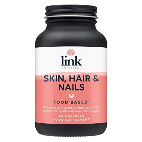 Skin, Hair and Nails [Food Based Vitamins] | Contains Collagen + Hyaluronic Acid | Safe-Effective-Absorbable | Supporting Natural Beauty, from The Inside Out | Link Nutrition | 60 Capsules Cover
