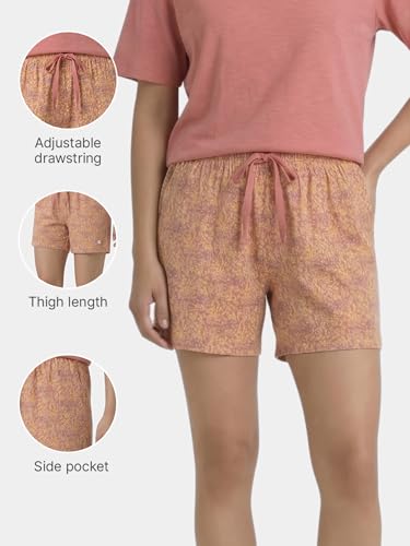 Image of Enamor Drawstring Mid Thigh Length Mid Rise Basic Shorts - Relaxed Fit, Super Soft Cotton - E062