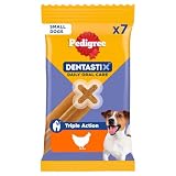 Pedigree DENTASTIX Masticables dentales Diarios para Perros pequeños, 10 x 7 Masticables con Pollo