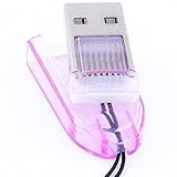 No necesita drivers Adaptador Lector Tarjeta Micro SD a USB Portátil, Color Rosa