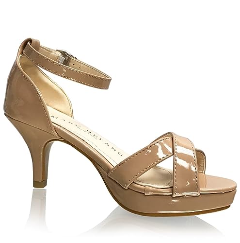 MARC DEFANG NEW YORK Girl's Tween Patent Leather Platform Sandal Pumps3
