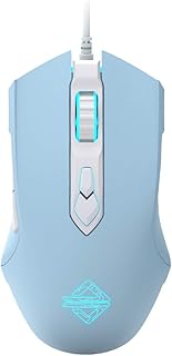 AJ52 Watcher RGB Gaming Mouse, Programmable 7 Buttons, Ergonomic LED Backlit USB Gamer Mice Computer Laptop PC, for Windows Mac OS Linux, Blue