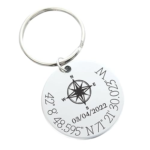 Personalized Coordinates Keychain