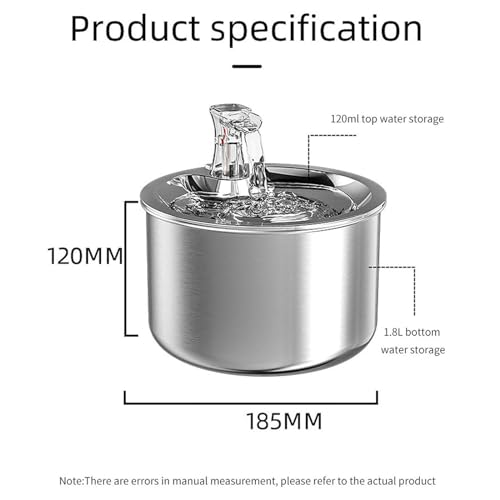 Fuente automática de agua para gatos acero inoxidable 2L miniatura 2