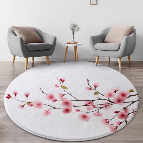 Tapete redondo estilo japonés 3 ft lavable antideslizante miniatura 2