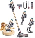 SMOTURE Cordless Vacuum Cleaner, 50KPa 600W Stick Cordless Vacuum, 65Min Runtime(ECO), Auto Suction,Mattress vacuum, 1m Flex Hose,LED Touchscreen, Aroma, Wall Mount, for Carpet Hard Floor Pet Hair