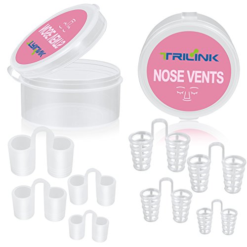 image for Set of 8 Anti Snoring Nose Vents with Travel Case - Natural Stop Snore