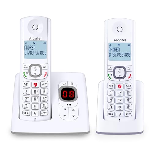 ALCATEL F530 Voice Duo - Téléphone Fixe Sans Fil DECT Avec Répondeur - Grand Écran Rétroéclairé - Mains Libres - Fonction Blocage Des Appels - 2 Touches...