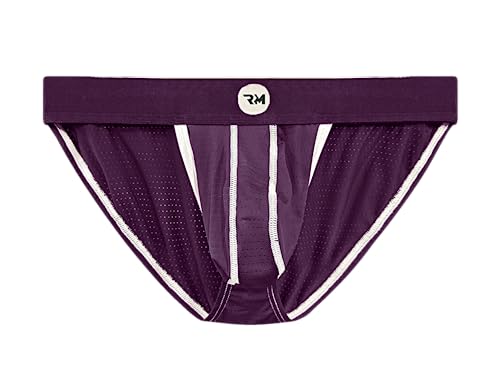 Real Men Mesh Bikini Sports Brief Nylon 1 Pk Purple Mesh-Medium