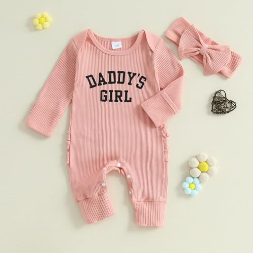 Newborn Baby Girl Winter Clothes Ruffle Ribbed Knit Romper One Piece Long Sleeve Jumpsuit Cute Coming Home Outfit3