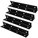 OTTFF 4 Pcs 10 Inch L Shape Widen Corner Brace 90 Degree Reinforcing Wood Furniture Fixing Mending Connector, Thickness 3 mm Carbon Steel Heavy Duty L Brackets, Black Powder Coating