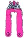 Girls Reversible Plush Black & White Zebra Print Trapper Hat with Attached Scarf