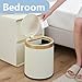 2Pack Automatic Bathroom Trash Can, Touchless Motion Sensor Garbage Can with Lid, Smart Dog Proof Trash Bin, Plastic Wastebasket for Bedroom, Office, Living Room, 2.8 Gallon+3.7 Gallon (Cream White)
