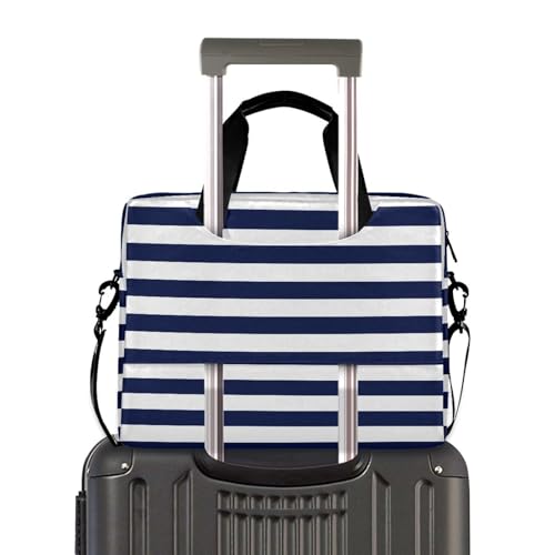 Bolso cruzado portátil para laptop 15.6" azul y blanco miniatura 4