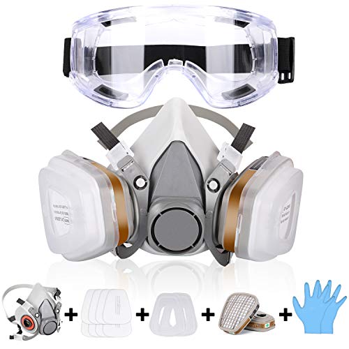 Preisvergleich Produktbild MLIAIMCE Atemschutzmaske Gasmaske mit Doppelfilterpatronen