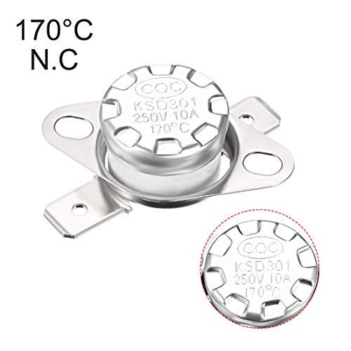 Sourcing map KSD301 Termostato 170 °C/500 °F 10A
