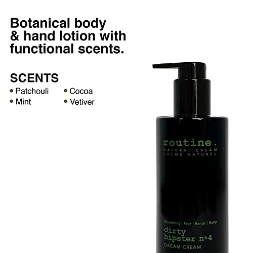 Routine Body Lotion For Women & Men 200 Ml | Hand Cream For Dry Skin | Patchouli And Mint Scented Smoothing Body Moisturizer | Travel Size Lotion With Pump - Dirty Hipster Dream Cream #TOP3