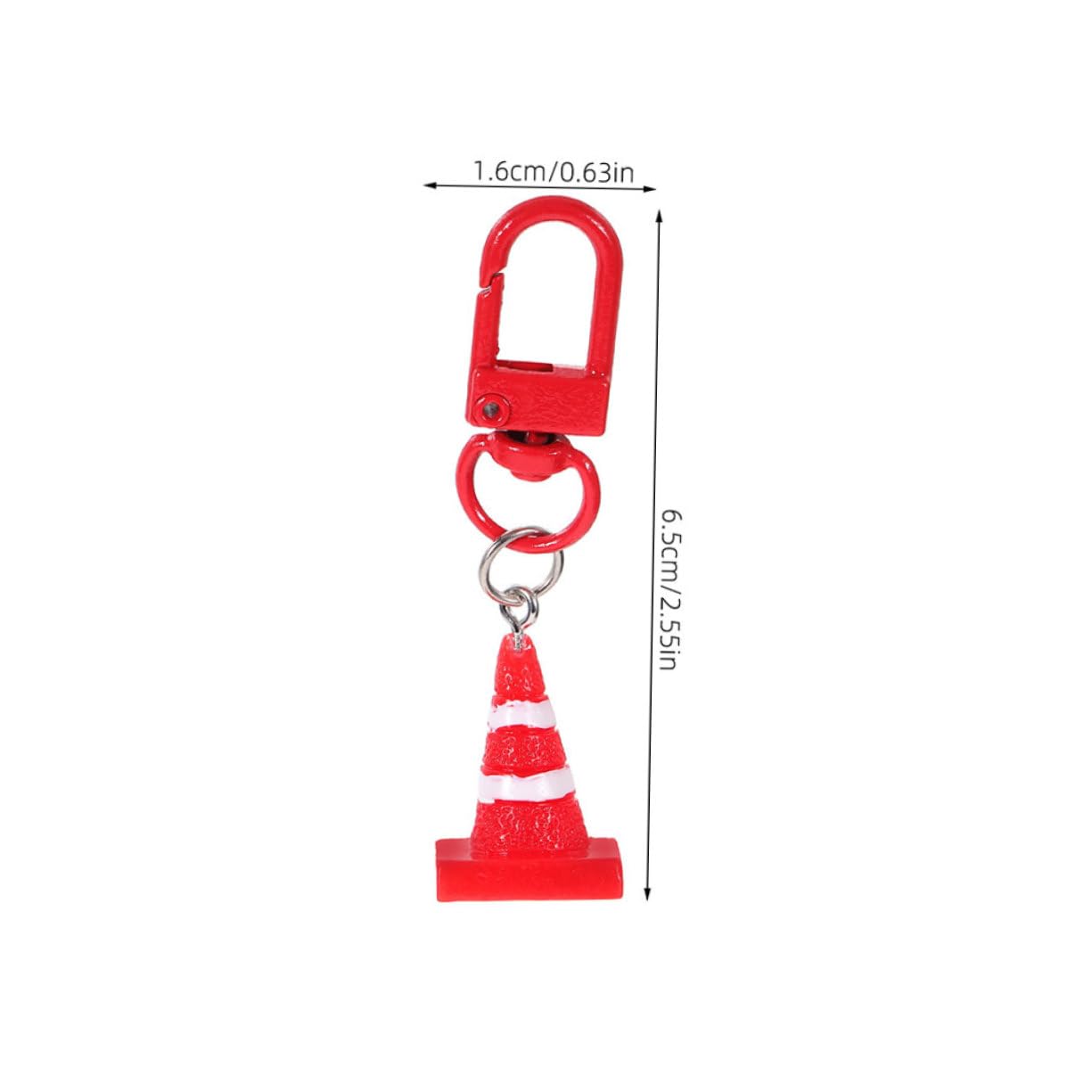 BRIGHTFUFU 10pcs Resin Traffic Cone Pendant Keychain Gold Plated Charms Keychain Wallet Trendy Decorative Pendant for