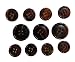Set of 11 Premium Genuine Dark Espresso Brown Buffalo Horn Buttons for Sport Coats, Blazers, and Suit Jackets