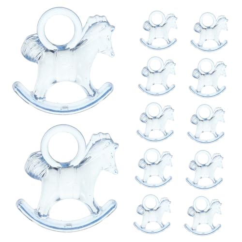 HOOTNEE Cute Mini Rocking Horse Decorations for Baby Shower 48pcs Acrylic Shower Decorations
