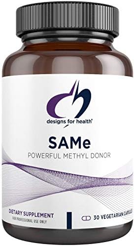 Designs for Health SAMe Capsules with B6, B12 + 5-MTHF - 200mg S-Adenosylmethionine Supplement with 5-MTHF (Folate) + Vitamin B12 - Non-GMO + Gluten-Free (30 Capsules)