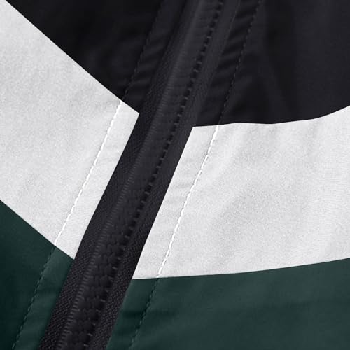 Finelylove Mens Casual Bomber Jacket Lightweight Zip Up Stand Collar Varsity Jacket Fashion Color Block Windbreaker4