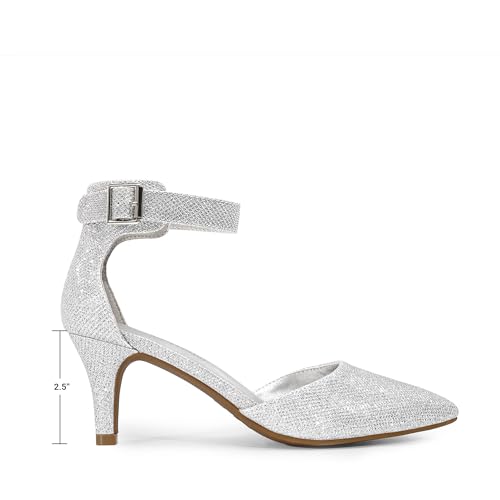 Image of DREAM PAIRS Women's Kitten Heels Ankle Strap Pumps