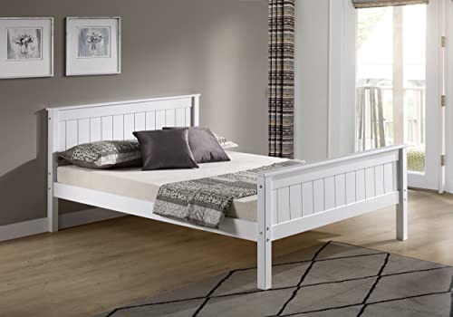 Alaterre Furniture Harmony Full Wood Platform Bed, White