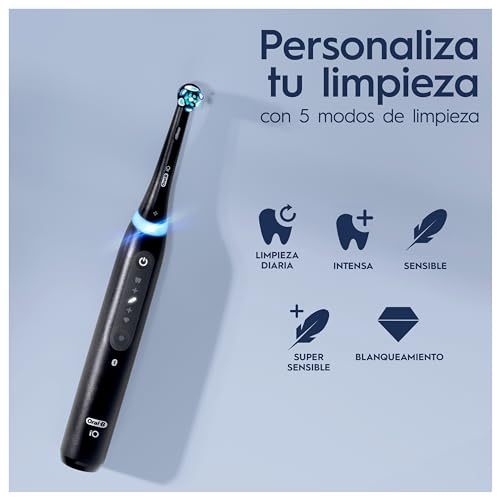 Oral-B iO 5 Cepillo De Dientes Eléctrico Negro Con 3 Cabezales y 1 Estuche De Viaje, 5 Modos De Cepillado Con Blanqueamiento Dental, Sensor De Presión, Diseñado Por Braun - imagen 2