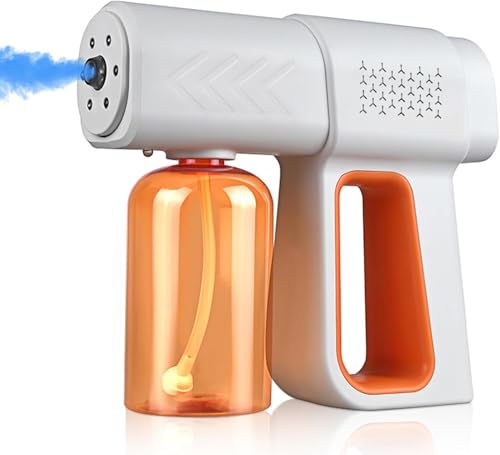 Professional Fogger Machine 380ml Wireless Nano Sprayer Gun Rechargeable ULV Atomizer with Blue Light for Touchless Cleaning