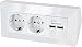 Prise d'angle + 2 prises de charge USB - 230 V - 3600 W - Blanc pur