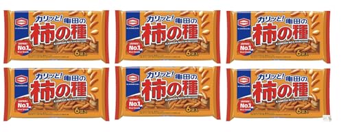 柿の種 詰め合わせ 食べ比べ まとめ買いに 当店オリジナルカード付き (計6個, 亀田の柿の種味)