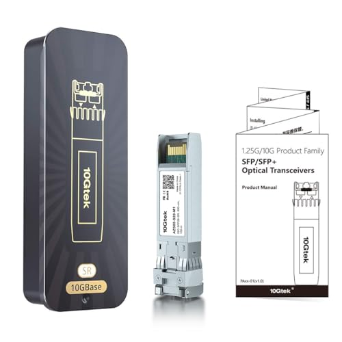 Image of 10Gtek 25G SFP28 SFP+ SR Transceiver, 25GBase-SR Duplex LC MMF Optical Module for Cisco SFP-25G-SR-S, 850nm, DDM, up to 100m