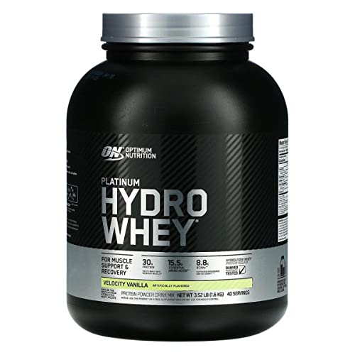 Optimum Nutrition ON Hydro Whey Protein Isolat Pulver, Eiweißpulver Reich an Essentiellen Aminosäuren Komplex und BCAA, Vanilla, 40 Portionen, 1,6 kg