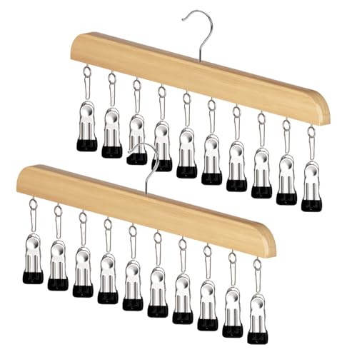Jortmrd 2 Piezas Perchero Secador Calcetines Madera Maciza con 10...