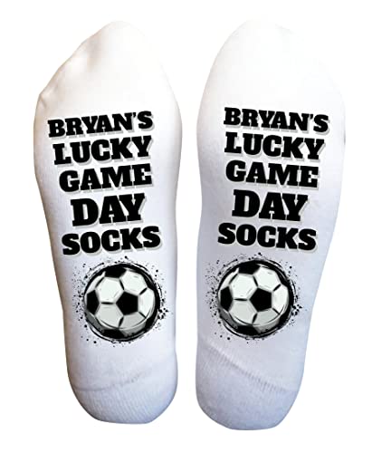 Funky Fun Custom Name Socks With Sayings: Handcrafted, For Sizes 6-14, Exceptional Comfort & Durability, If You Read This Customizable Collection- Bryan's Lucky Game Socks Unisex Birthday Gifts