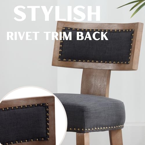Rivova Bar Stools Set Of 4, 26 Inch Counter Height Bar Stools Modern Kitchen Barstools With Rivet Trim thumb #3